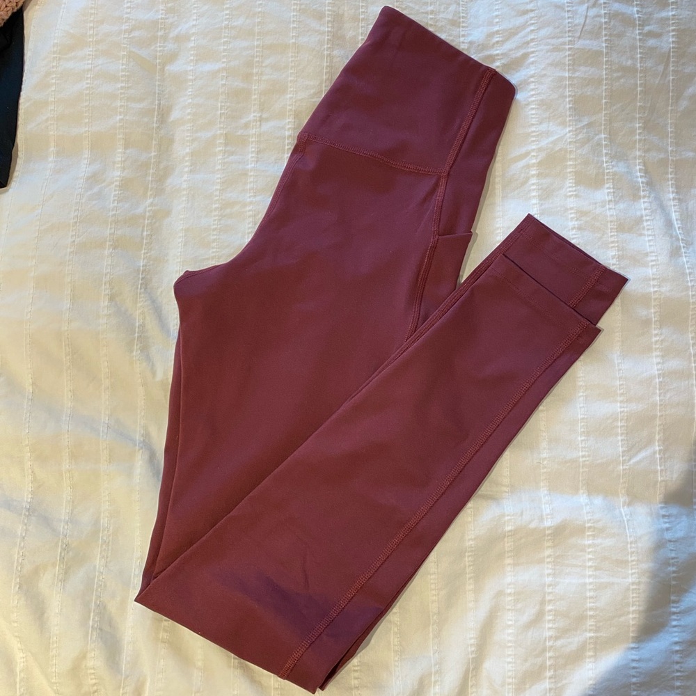 Girlfriend Collective High Rise Pocket Legging in Mulberry - Picture 2 of 8
